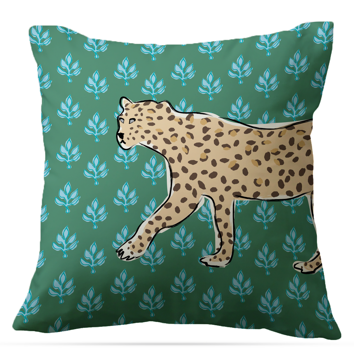 Leopard Flora Indoor/Outdoor Pillow - Square from CB Studio