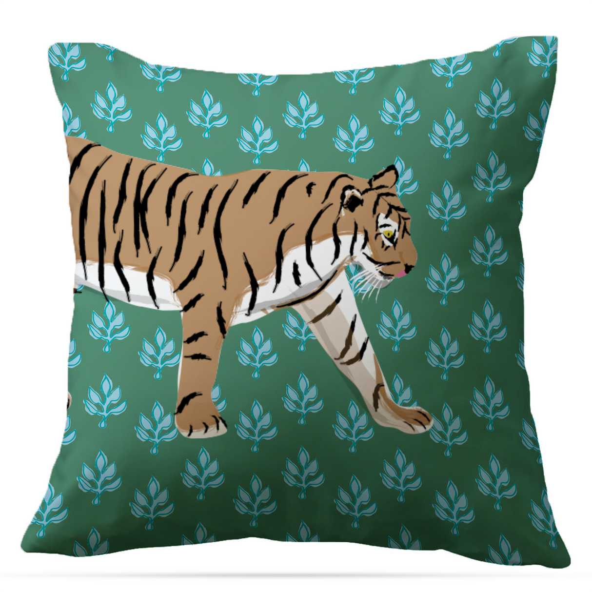 Tiger Flora Indoor/Outdoor Pillow - Square from CB Studio