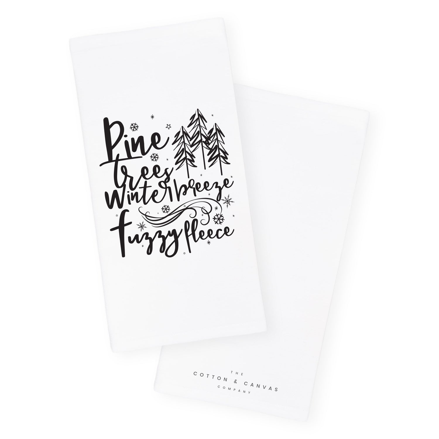 Pine Trees, Winter Breeze and Fuzzy Fleece Christmas Kitchen Tea Towel from The Cotton & Canvas Co.