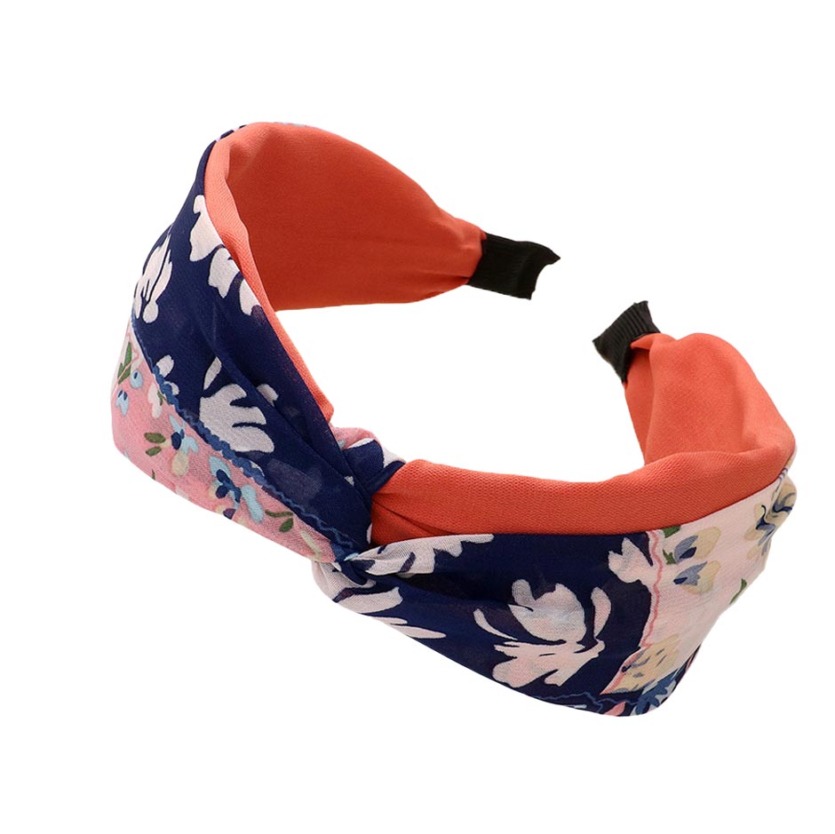 Abstract Flower Patterned Twisted Headband from Madeline Love