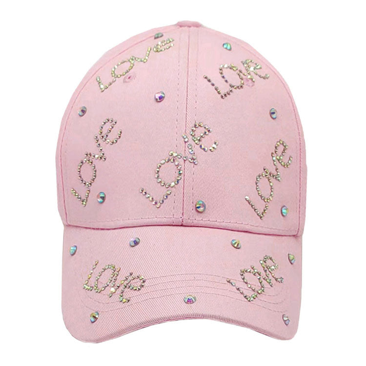 Bling Love Message Patterned Baseball Cap from Madeline Love