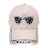 Bling Sunglasses Accented Studded Baseball Cap from Madeline Love