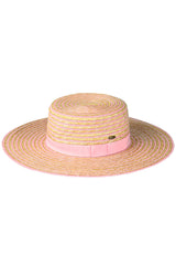C.C Stripe Pattern Boater Sun Hat from Madeline Love