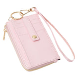Faux Leather Basket Weave Flat Card Holder Wallet with Wristlet  from Madeline Love