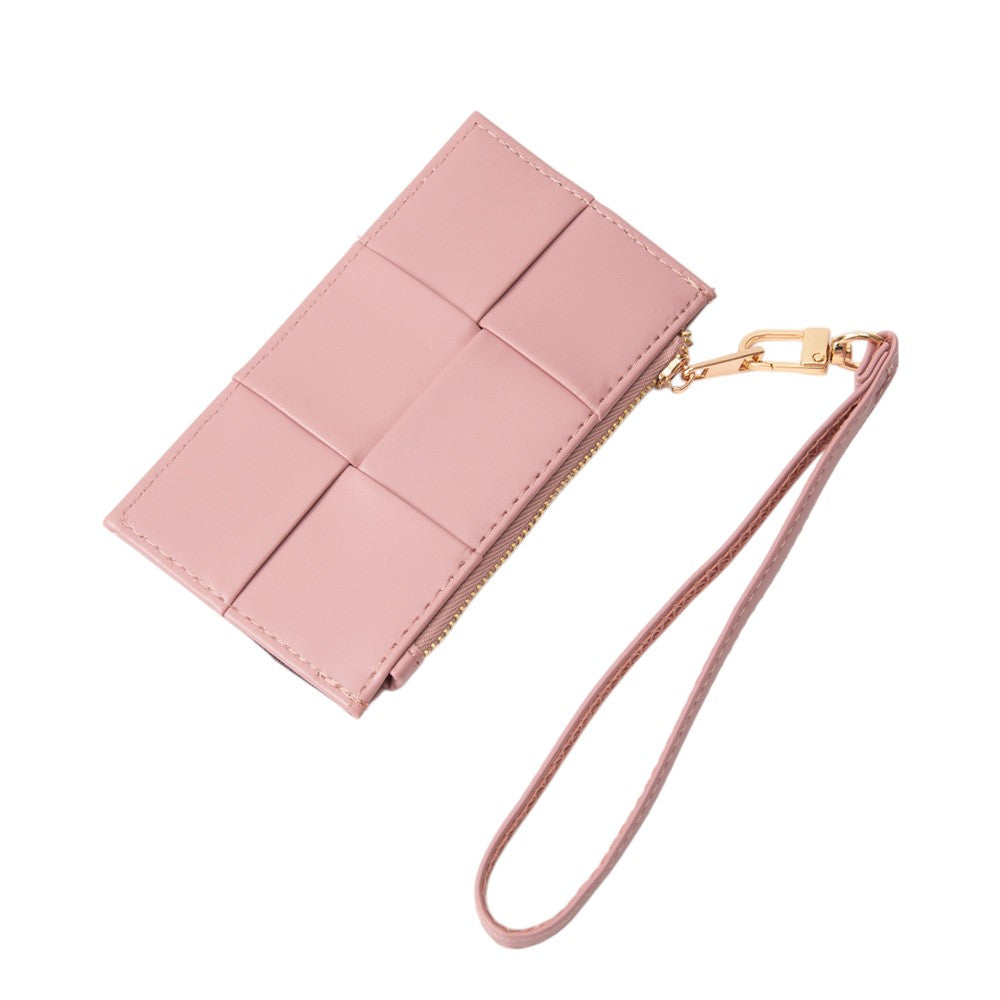 Faux Leather Weave Flat  Coin Wallet  from Madeline Love