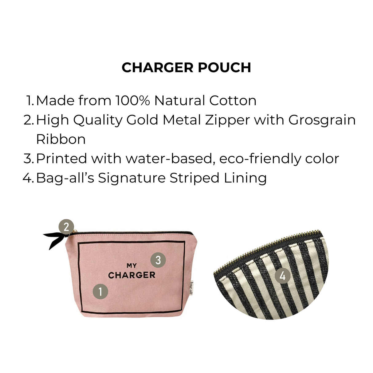 Charger Pouch, Pink/Blush From Bag-all