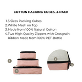 Cotton Packing Cubes, 3-pack Pink/Blush From Bag-all