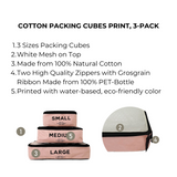Cotton Packing Cubes, Print, 3-pack Pink/Blush From Bag-all