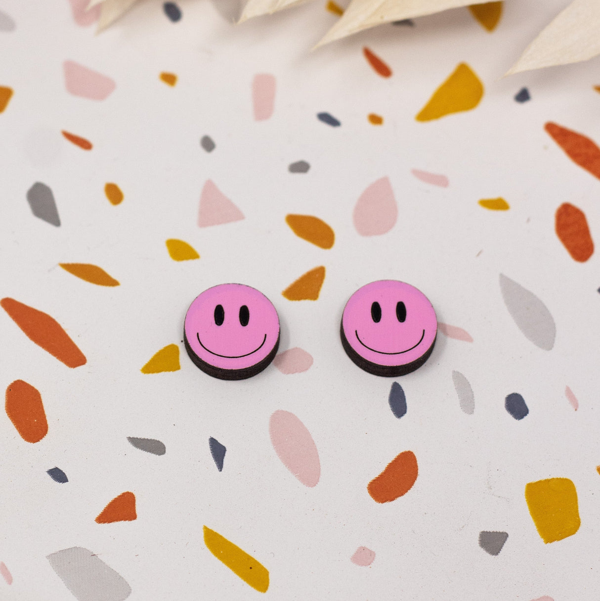 Happy Face Studs - 3 Colors Available from LE CHIC MIAMI