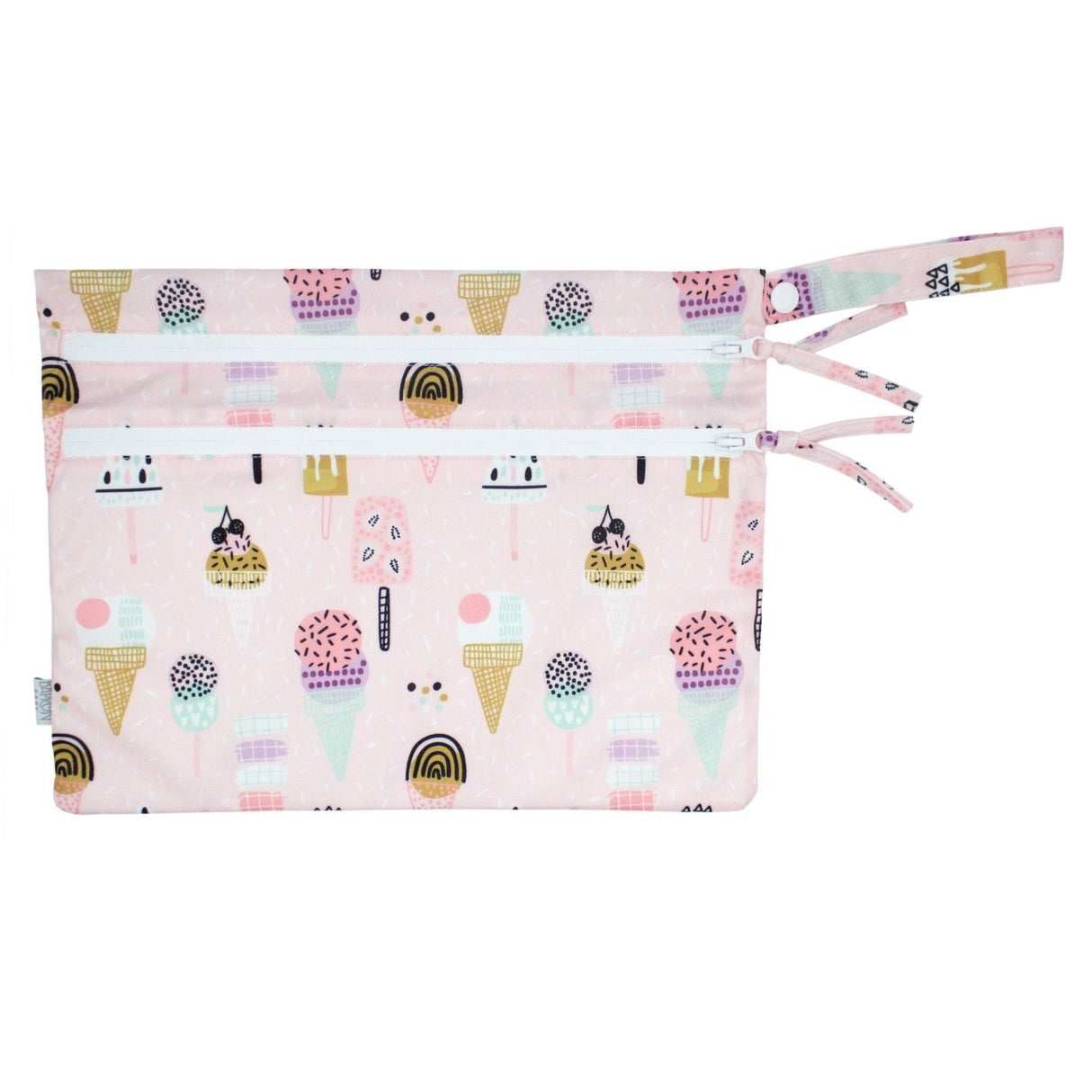 Pink Ice Cream - Waterproof Wet Bag (For mealtime, on-the-go, and more!) from BapronBaby