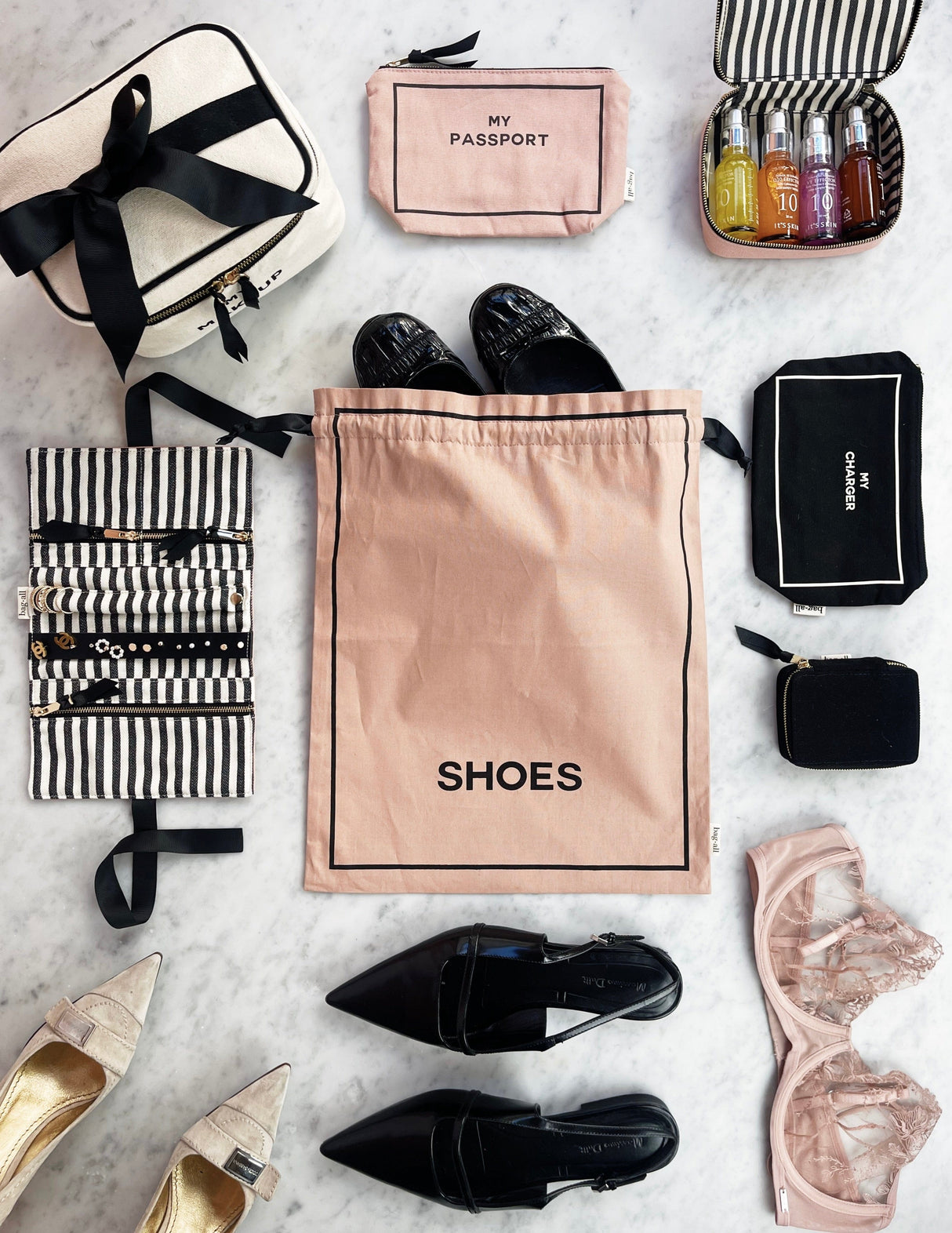 Couture Shoe Travel Bag, Pink/Blush From Bag-all