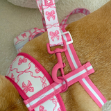 Frenchie Duo Reversible Harness - Pink Bows from Frenchie Bulldog
