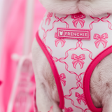 Frenchie Duo Reversible Harness - Pink Bows from Frenchie Bulldog