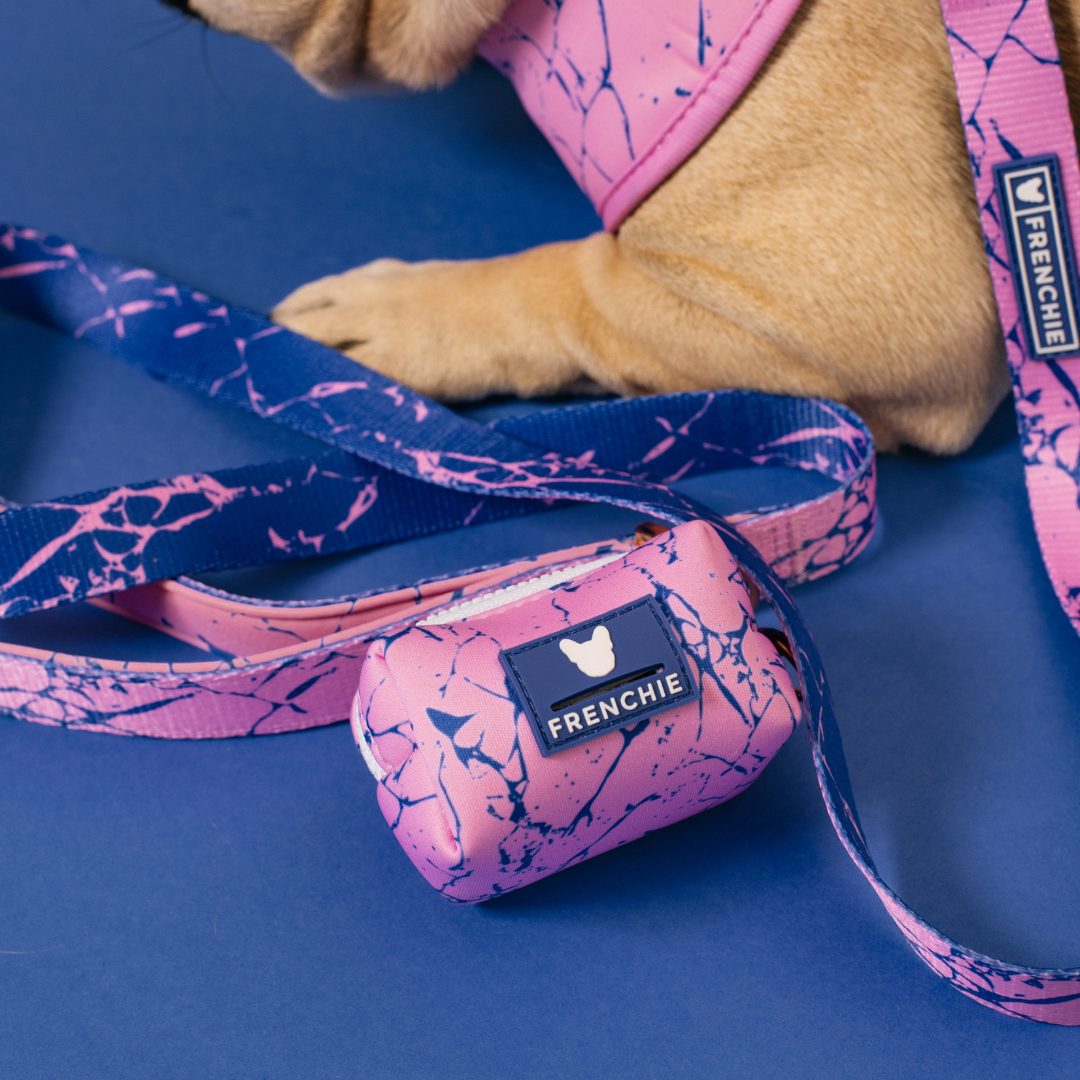 Frenchie Poo Bag Holder - Pink Marble from Frenchie Bulldog