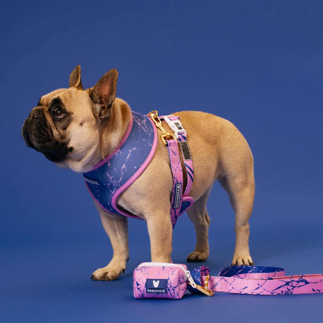 Frenchie Poo Bag Holder - Pink Marble from Frenchie Bulldog