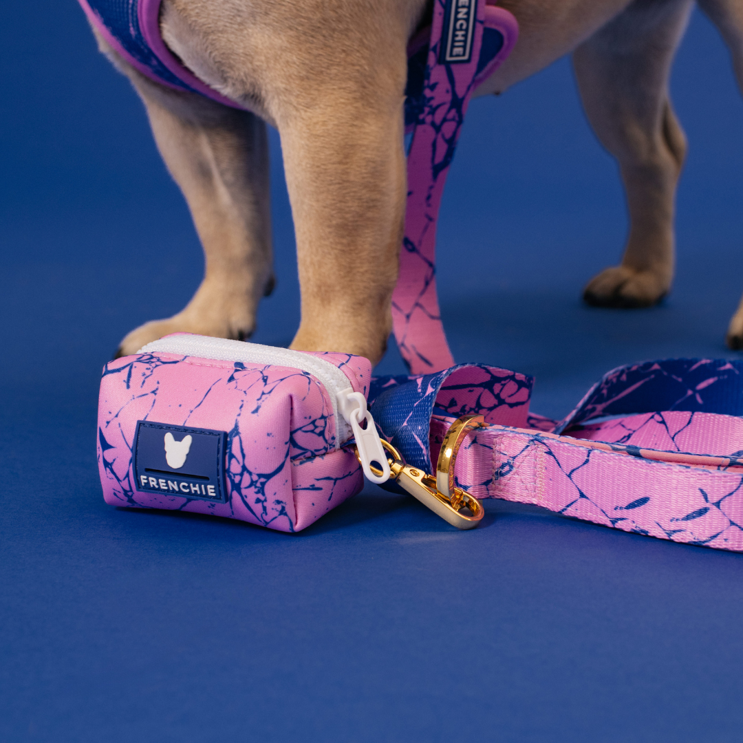 Frenchie Poo Bag Holder - Pink Marble from Frenchie Bulldog