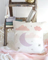 Pink Clouds and Moon Baby Pillow Cover from The Cotton & Canvas Co.
