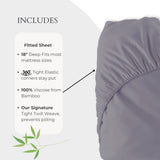 Bamboo Fitted Sheet - Platinum from BedVoyage