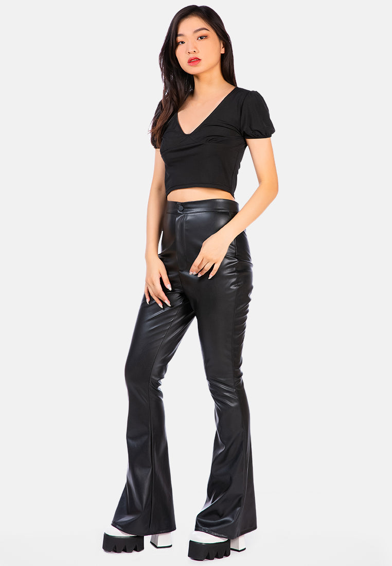 Pleated V Neck Top from London Rag International