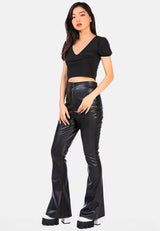 Pleated V Neck Top from London Rag International