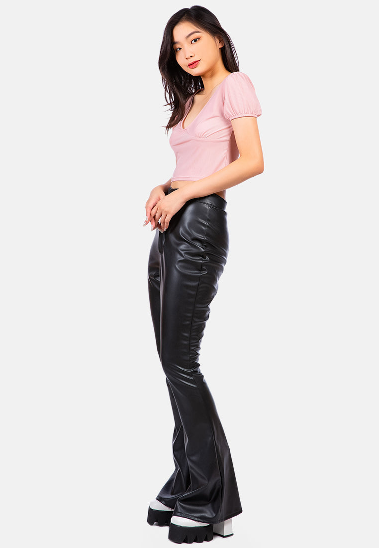 Pleated V Neck Top from London Rag International