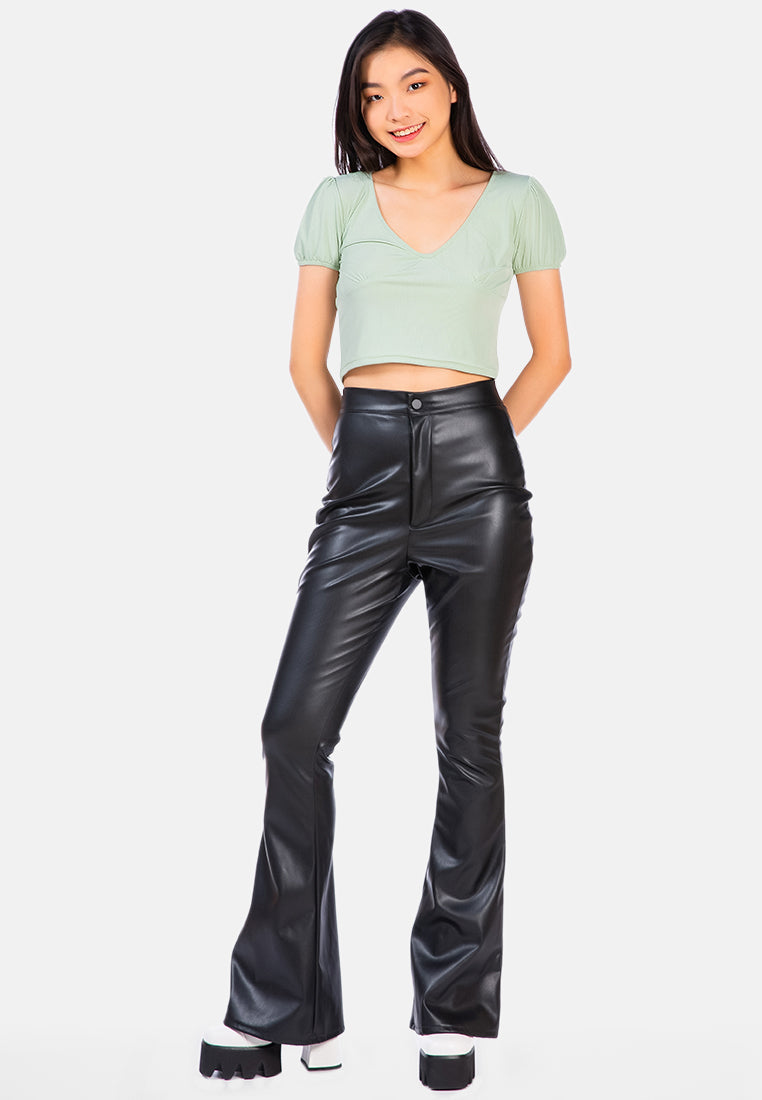 Pleated V Neck Top from London Rag International