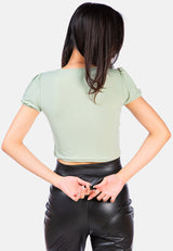 Pleated V Neck Top from London Rag International