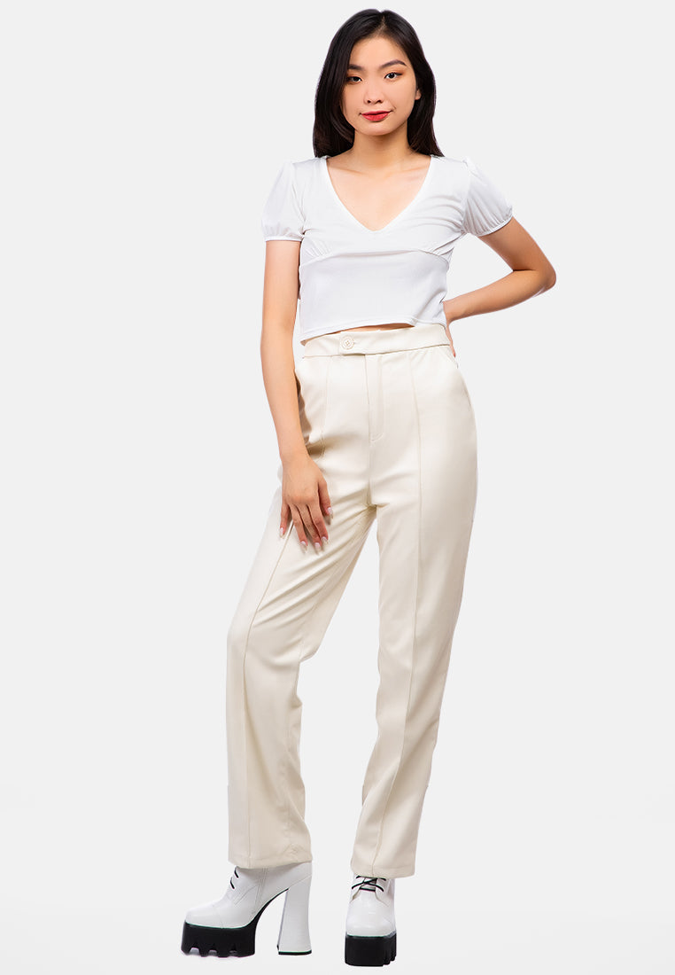 Pleated V Neck Top from London Rag International