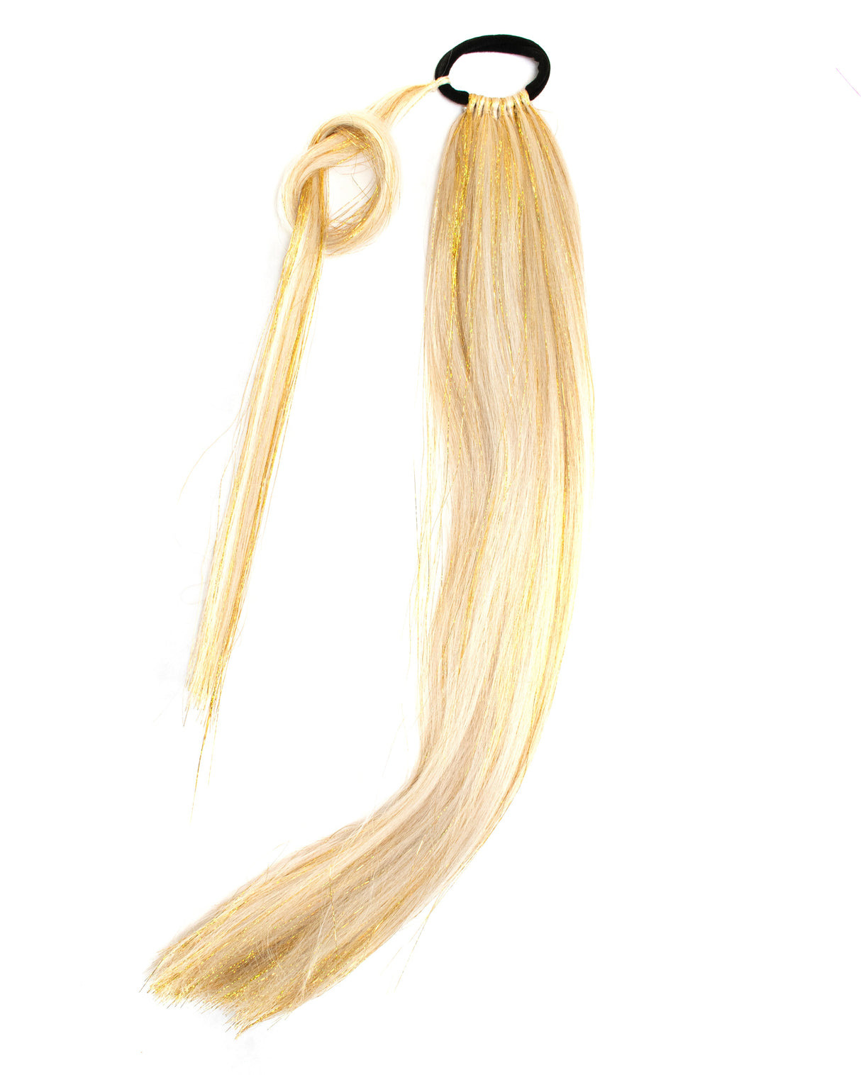 Jackpot - Platinum Blonde Ponytail Extension with Gold Tinsel from Lunautics