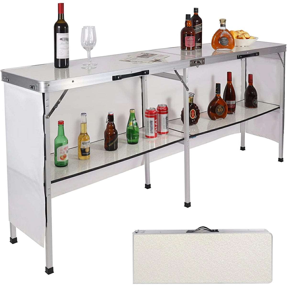 Portable Bar Table for Events  with Double Layer From Redcamp