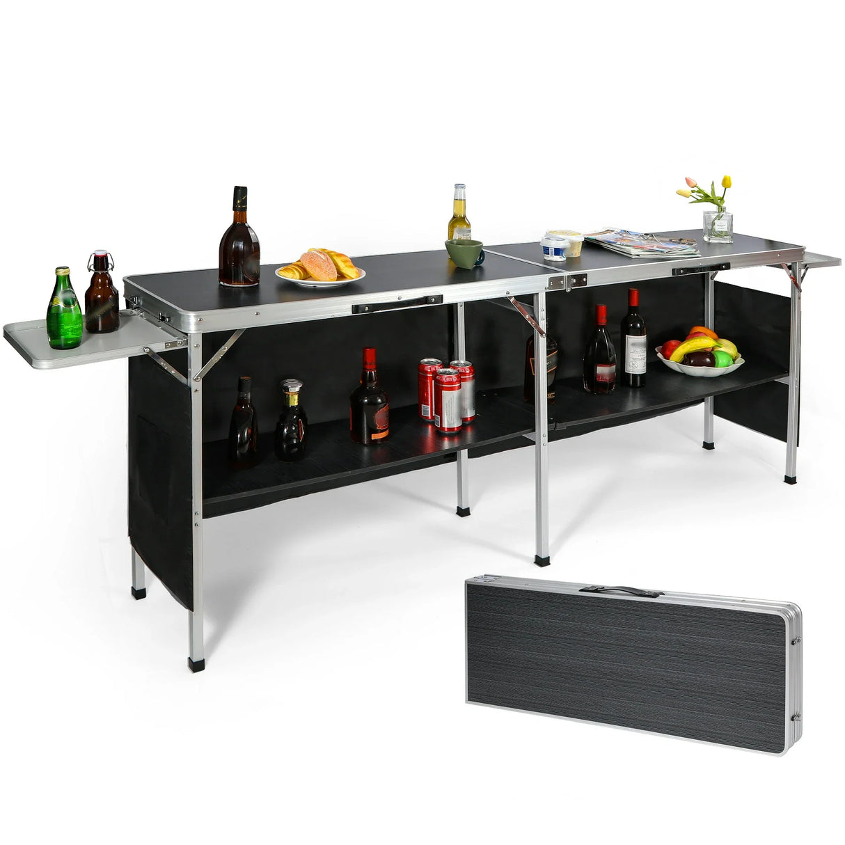 Portable Bar Table for Events  with Double Layer From Redcamp