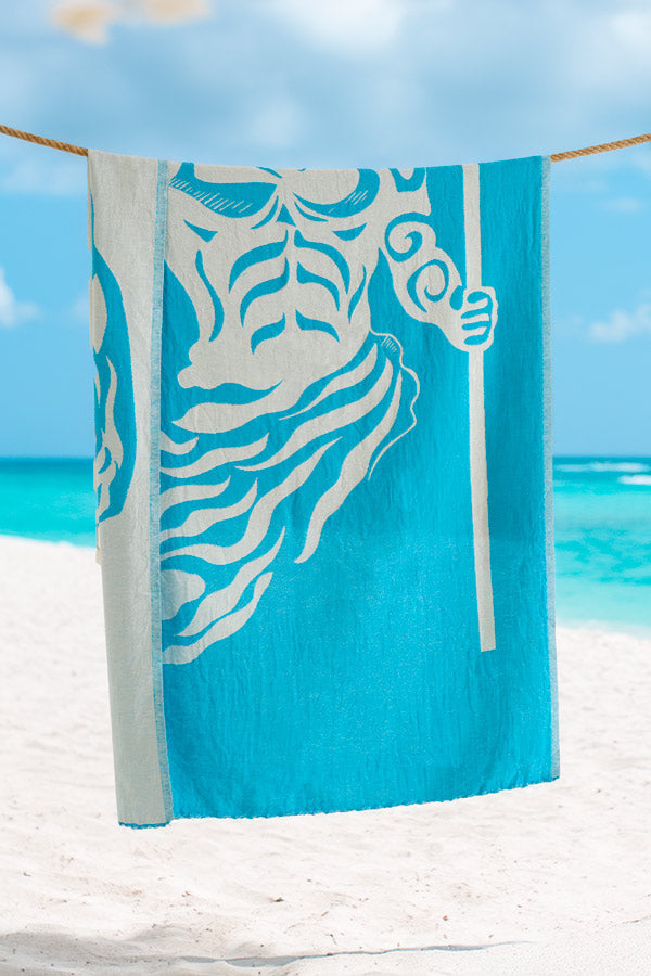 Poseidon Turquoise - Turkish Towel from Sun Drunk