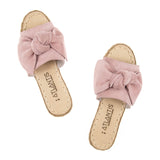 Powder Pink Bows Leather Sandals from Atlantis Handmade Shoes