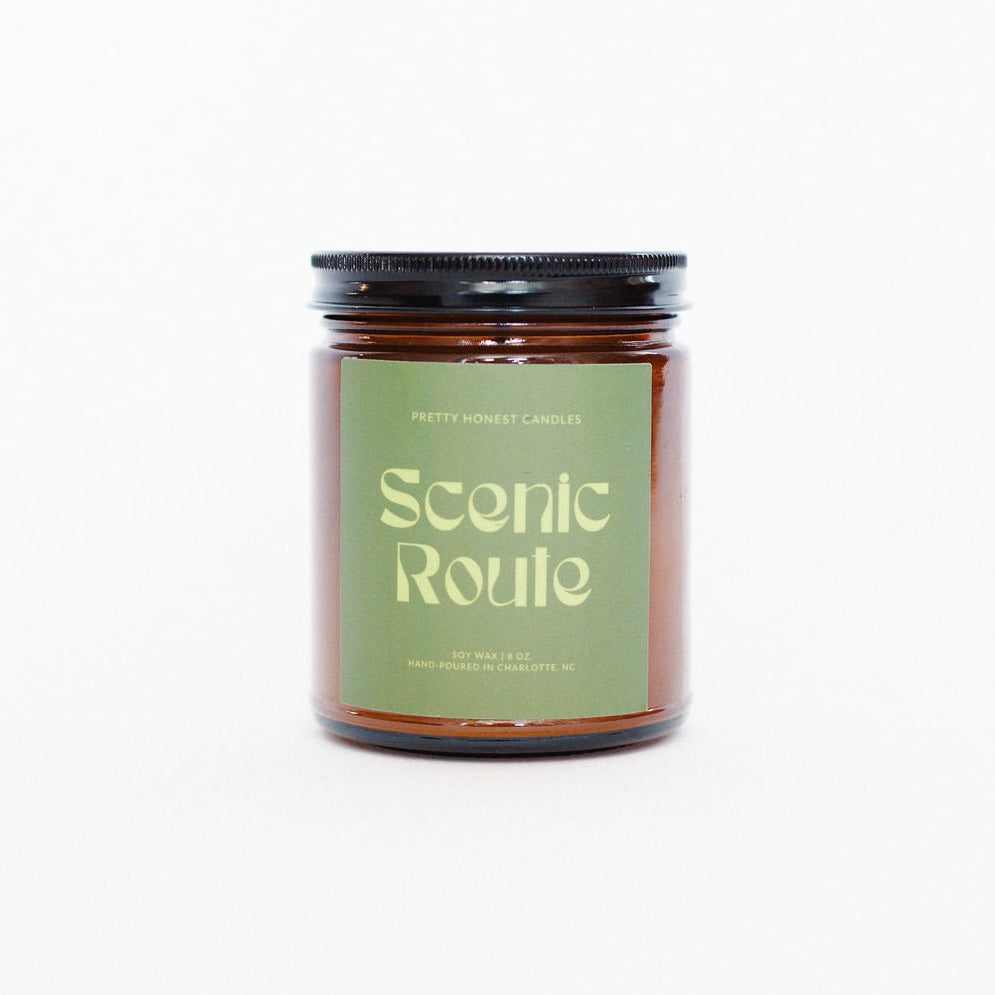 Eucalyptus and Pine Candle: Scenic Route Candle from Pretty Honest Candles