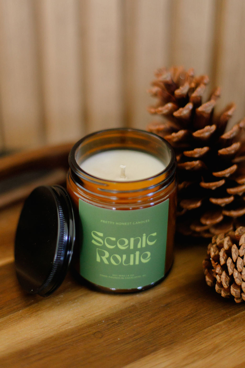 Eucalyptus and Pine Candle: Scenic Route Candle from Pretty Honest Candles