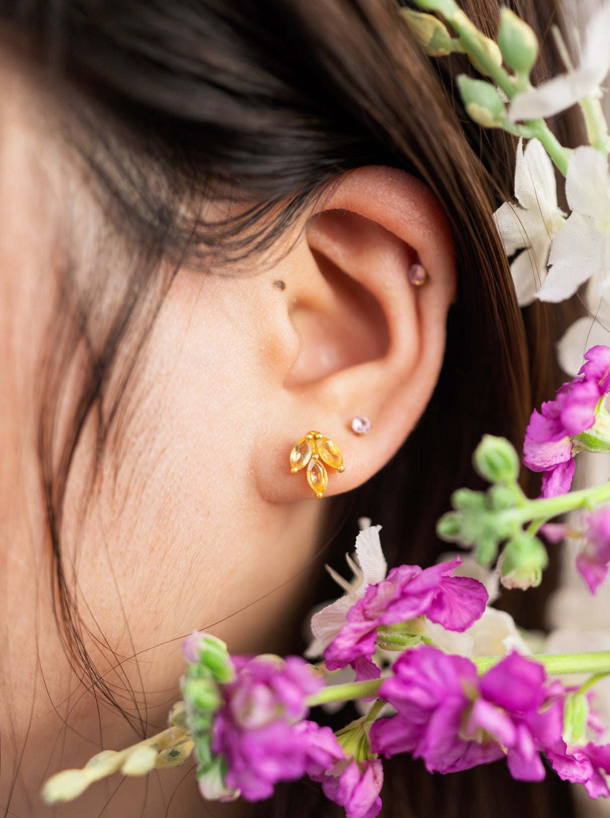 Tri Leaf Stud Earrings from Ash & Rose