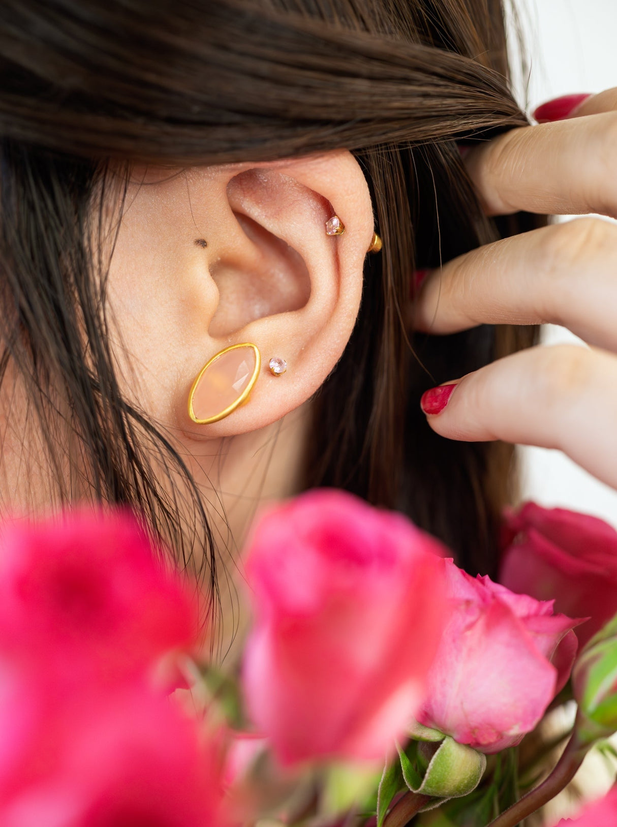 Mila Leaf Earrings - Gold from Ash & Rose