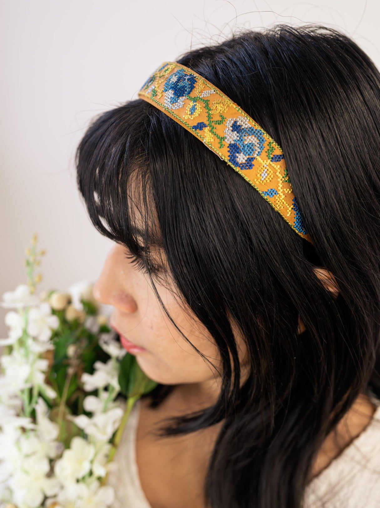 Nora Cross Stitch Headband from Ash & Rose