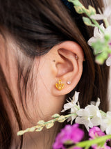 Tri Leaf Stud Earrings from Ash & Rose