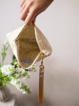 Josephine Embroidered Gold and White Wristlet Purse from Ash & Rose