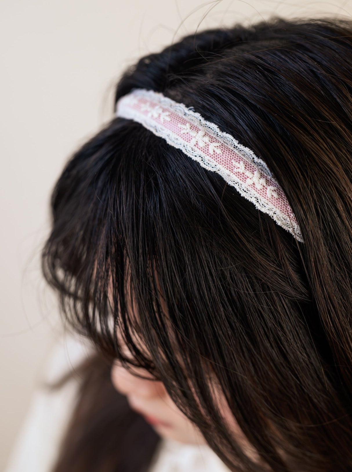 Blush Lace Skinny Headband from Ash & Rose