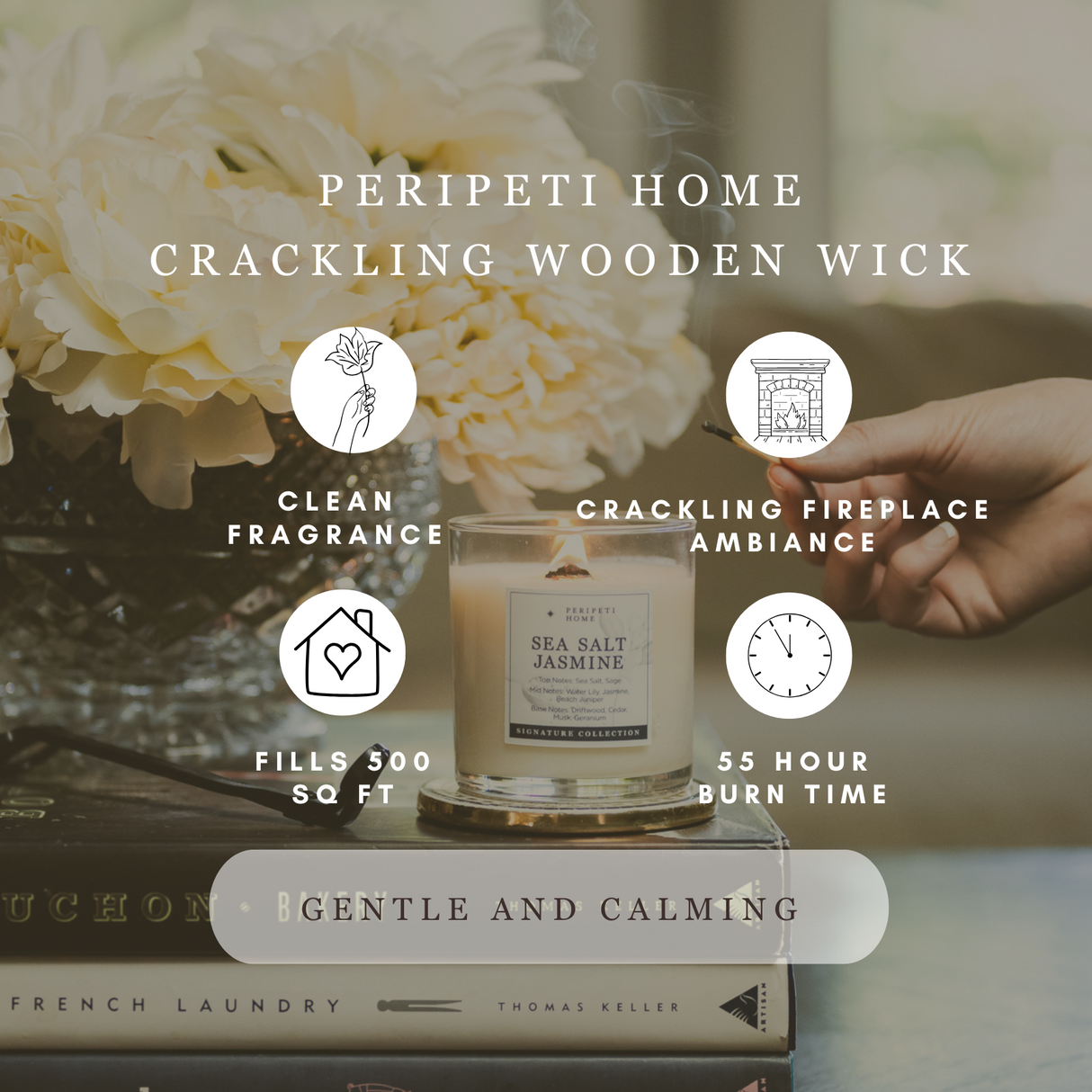 Wooden Wick Soy Candle from Peripeti Home