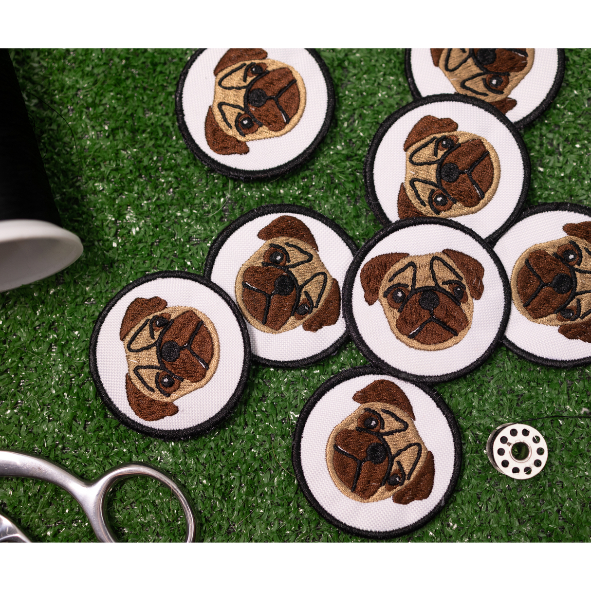 Pug Face Circle Patch from K9 Sport Sack