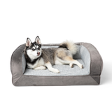 PupChill™ Cooling Bolster Dog Bed + Waterproof Blanket Bundle - Arctic Grey from Paw.com