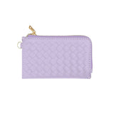 Faux Leather Basket Weave Flat Card Holder Wallet with Wristlet  from Madeline Love