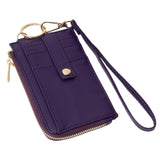 Faux Leather Basket Weave Flat Card Holder Wallet with Wristlet  from Madeline Love