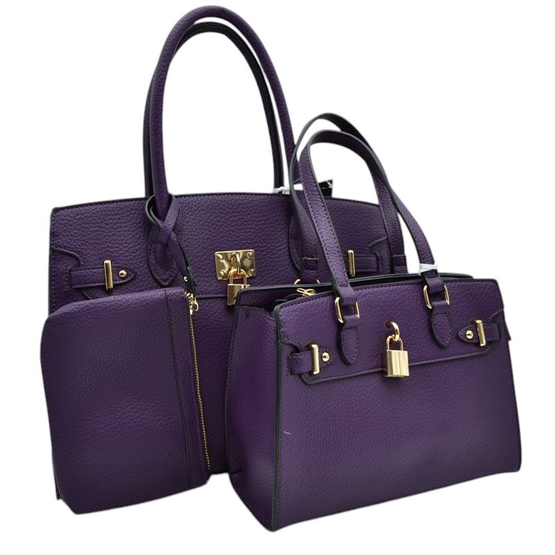 Padlock Accent 3 in 1 Twin Tote-Satchel Value Set with Wallet  from Madeline Love