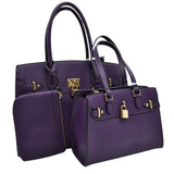 Padlock Accent 3 in 1 Twin Tote-Satchel Value Set with Wallet  from Madeline Love