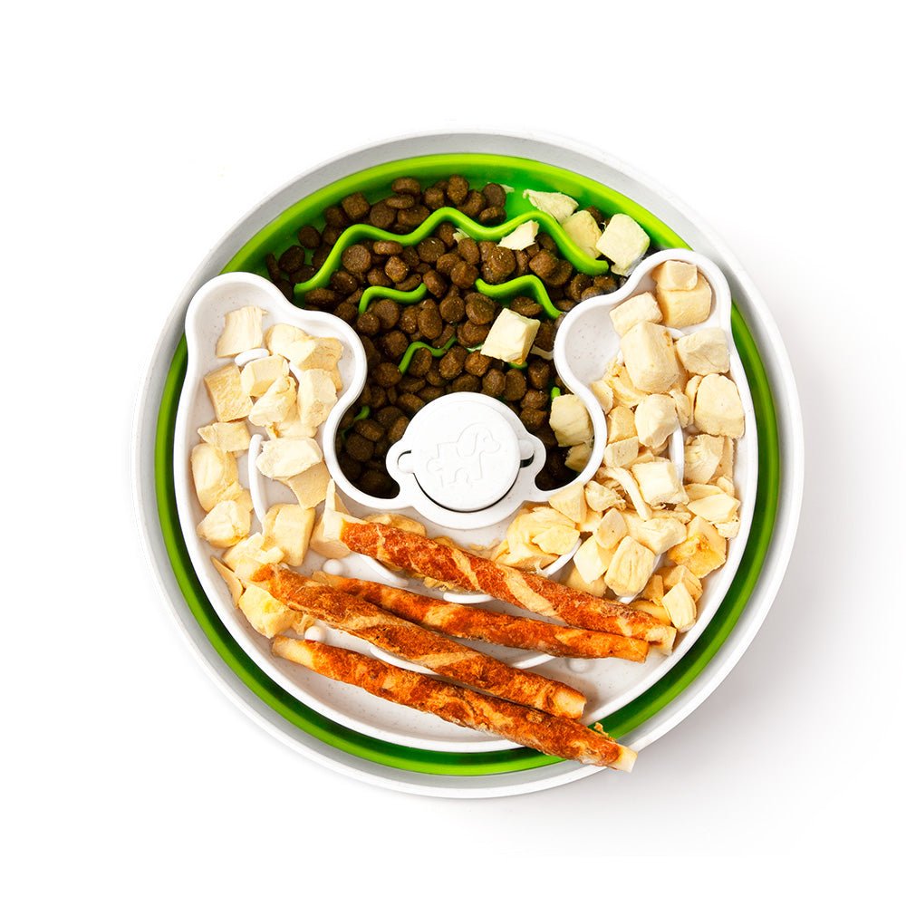 Puzzle Feeder™ Junior - Slower than a Slow Feeder - for S/M Dogs(Green) From PuzzleFeeder - Slower than a slow feeder