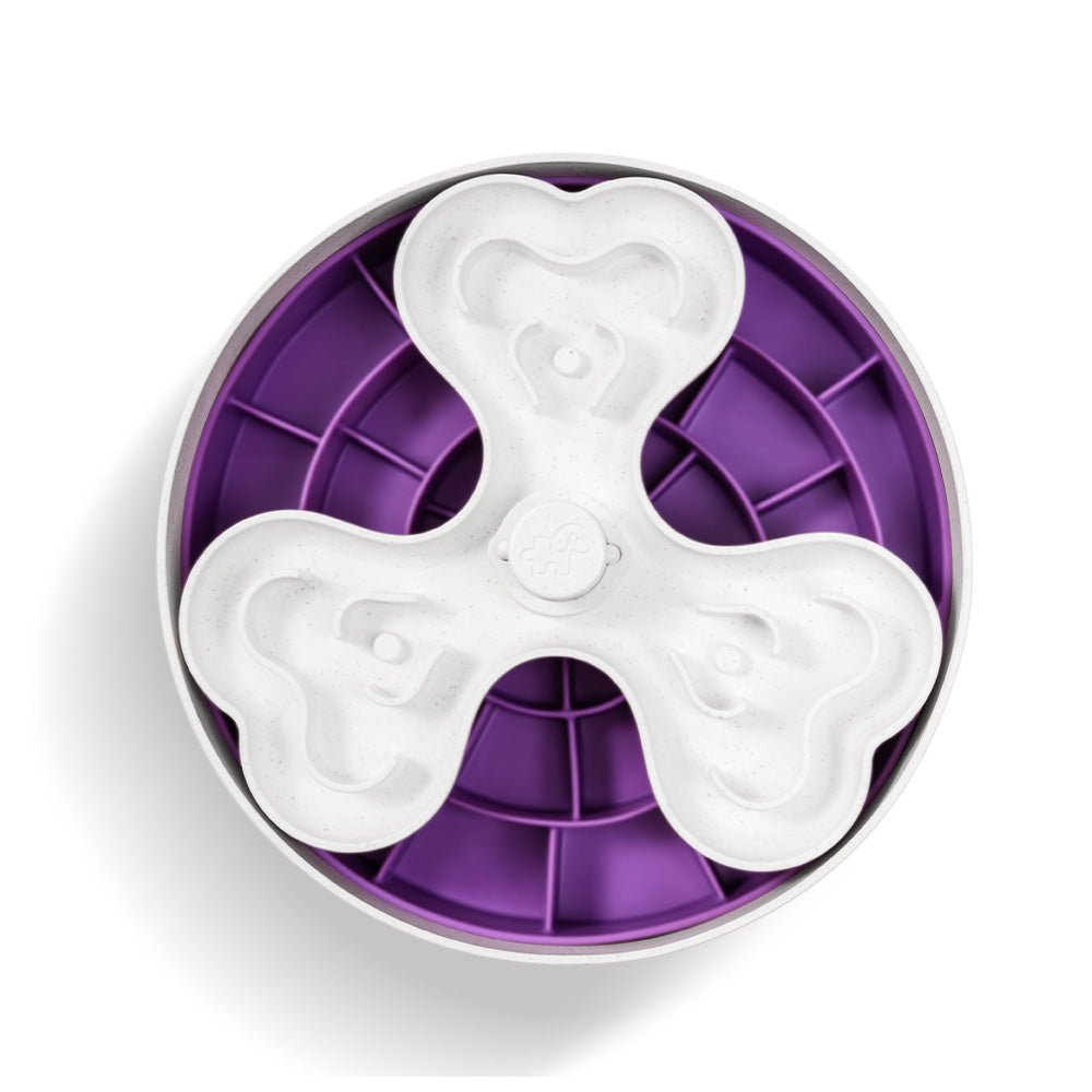 Puzzle Feeder™ Swirl - Slower than a Slow Feeder - For Dogs (Purple) From PuzzleFeeder - Slower than a slow feeder